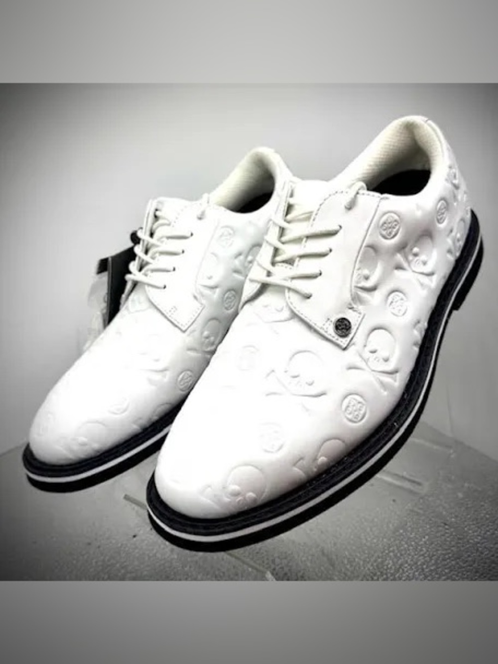 G/FORE Men's Gallivanter Debossed Skull & T's Leather Spikeless Golf Shoes